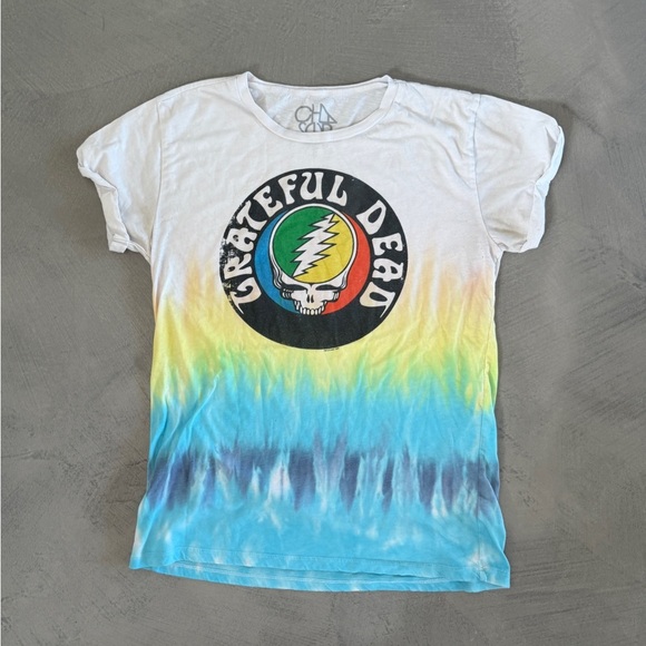 Chaser Grateful Dead Tie-Dye Tee - White, Yellow, Blue - Picture 2 of 8
